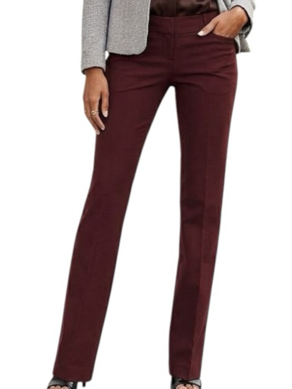 EXPRESS Maroon Red Columnist Straight Leg Trouser Pants 6R